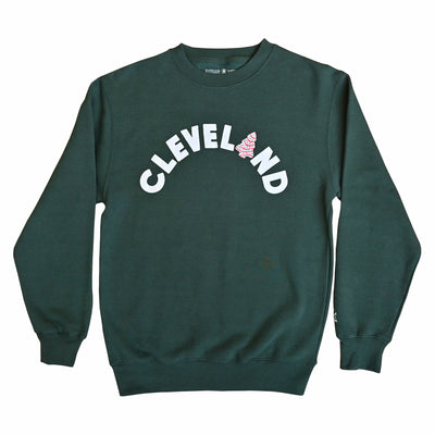 Cleveland Frosted Christmas Tree Arch - Unisex Crewneck Sweatshirt
