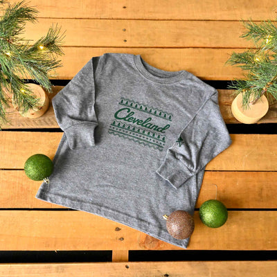 Cleveland Holiday Sweater - Toddler Long Sleeve Crew T-Shirt