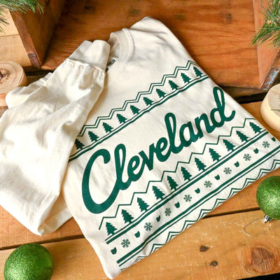 Cleveland Holiday Sweater - Unisex Crew Long Sleeve T-Shirt