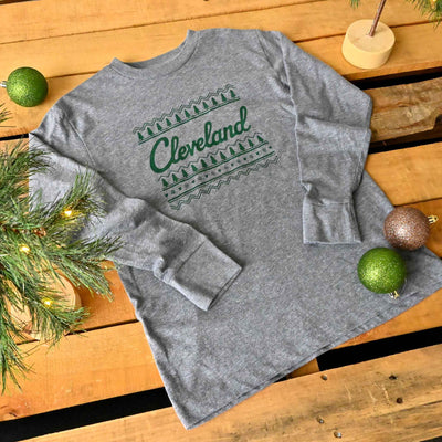 Cleveland Holiday Sweater - Youth Long Sleeve Crew T-Shirt