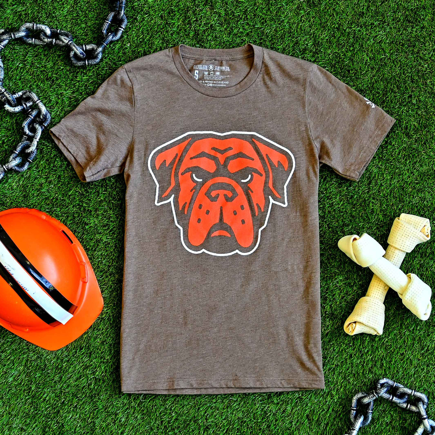Cleveland Football Dawg - Mens/Unisex Crew T-Shirt