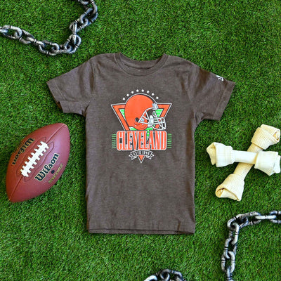Cleveland Football Helmet Throwback - Youth Crew T-Shirt