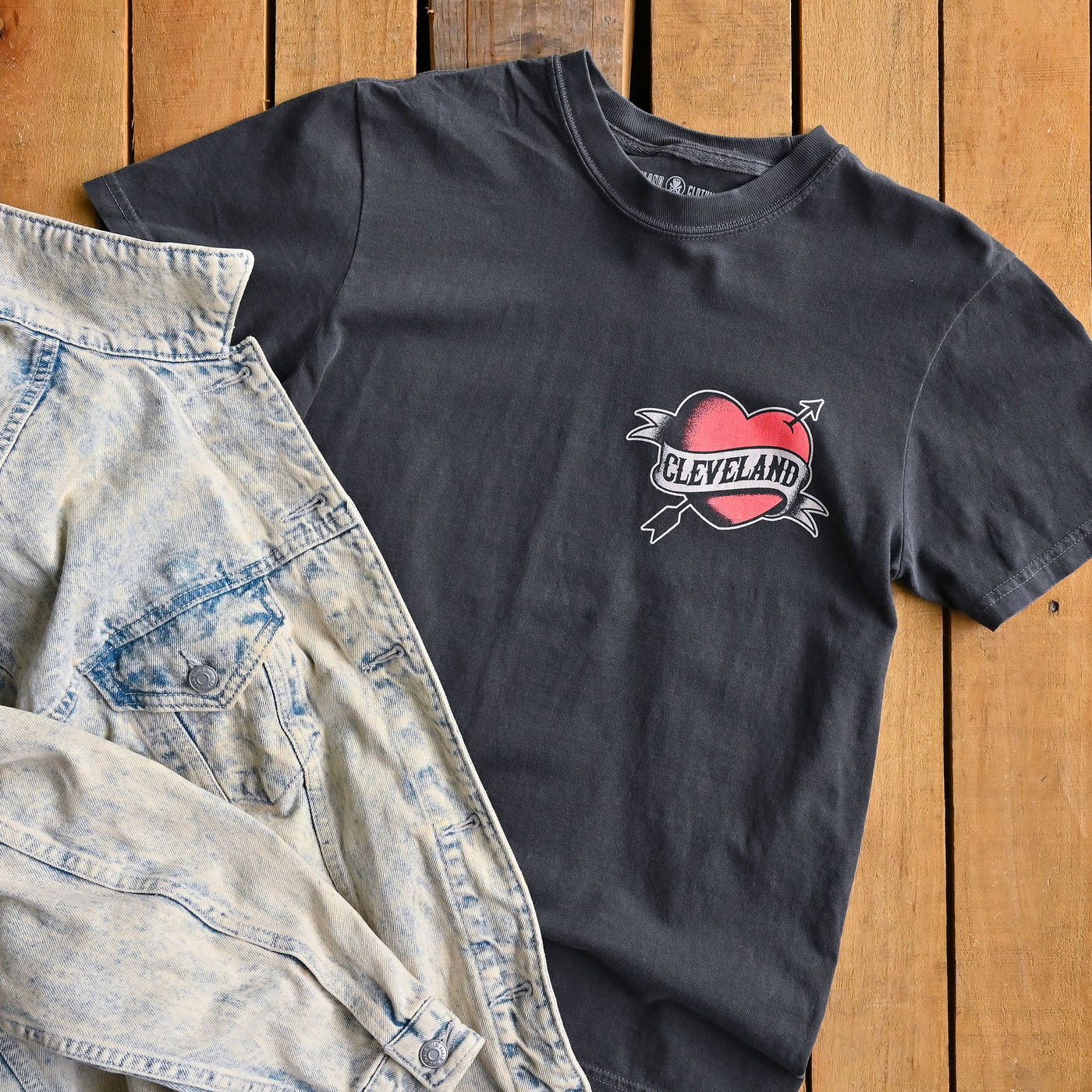 Cleveland Tattoo Heart -  Unisex Crew T-Shirt