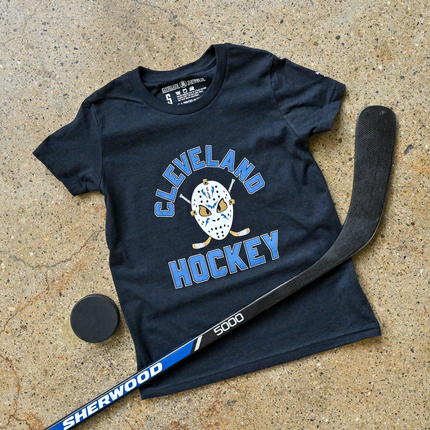 Cleveland Hockey Mask - Youth Crew T-Shirt