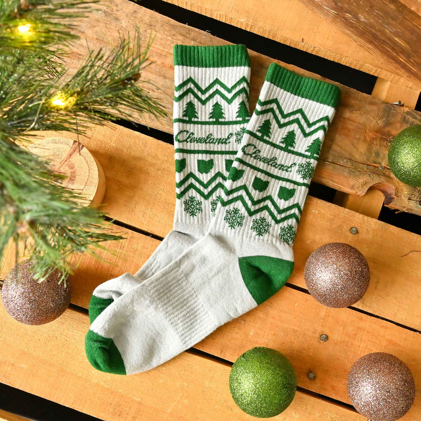 Cleveland Holiday Sweater Crew Socks