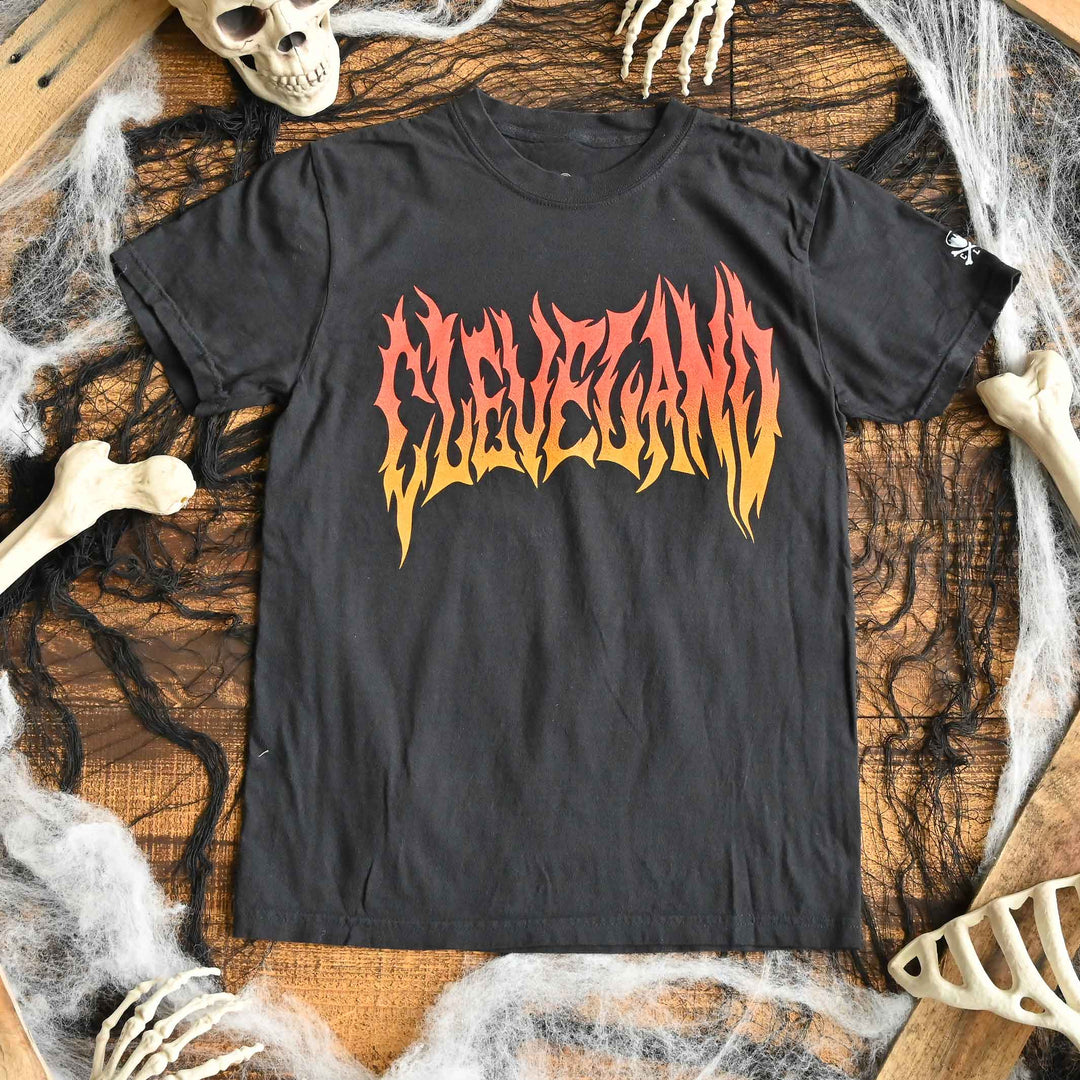 Cleveland NuMetal Flame - Mens/Unisex Crew T-Shirt