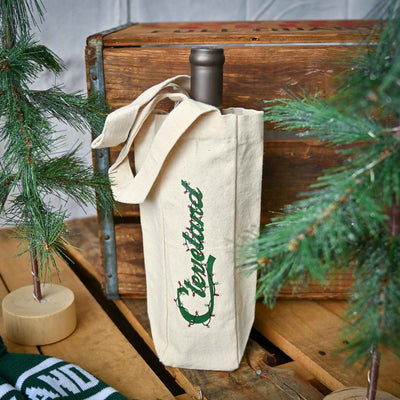 Cleveland Script Lights Wine Tote