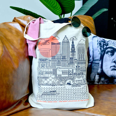 Cleveland Skyline Icons - Tote Bag