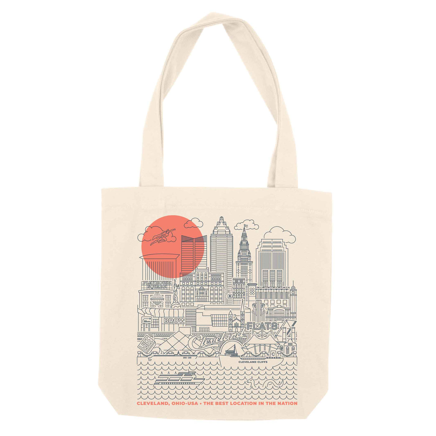 Cleveland Skyline Icons - Tote Bag