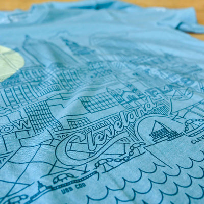 Cleveland Skyline Icons - Unisex/Mens Crew T-shirt