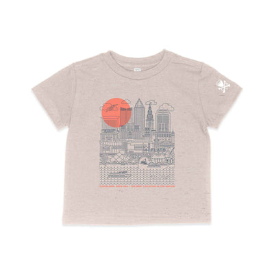 Cleveland Skyline Icons, Natural Heather - Toddler Crew T-shirt