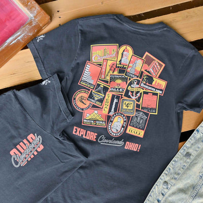 Explore Cleveland Landmarks - Unisex/Mens Crew T-shirt