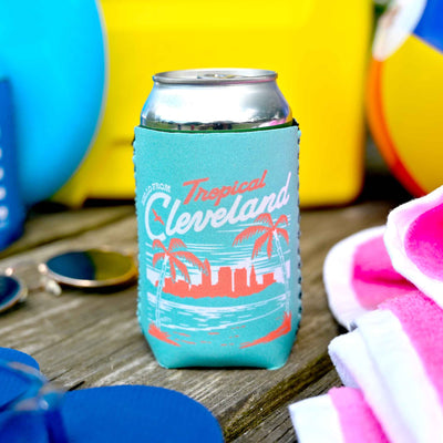 Tropical Cleveland Neoprene Can Cooler