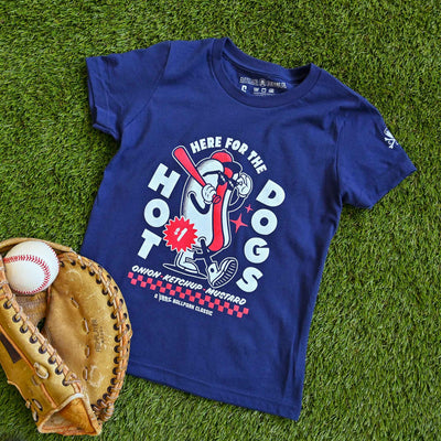 Here For The Hot Dogs - Youth Crew T-Shirt