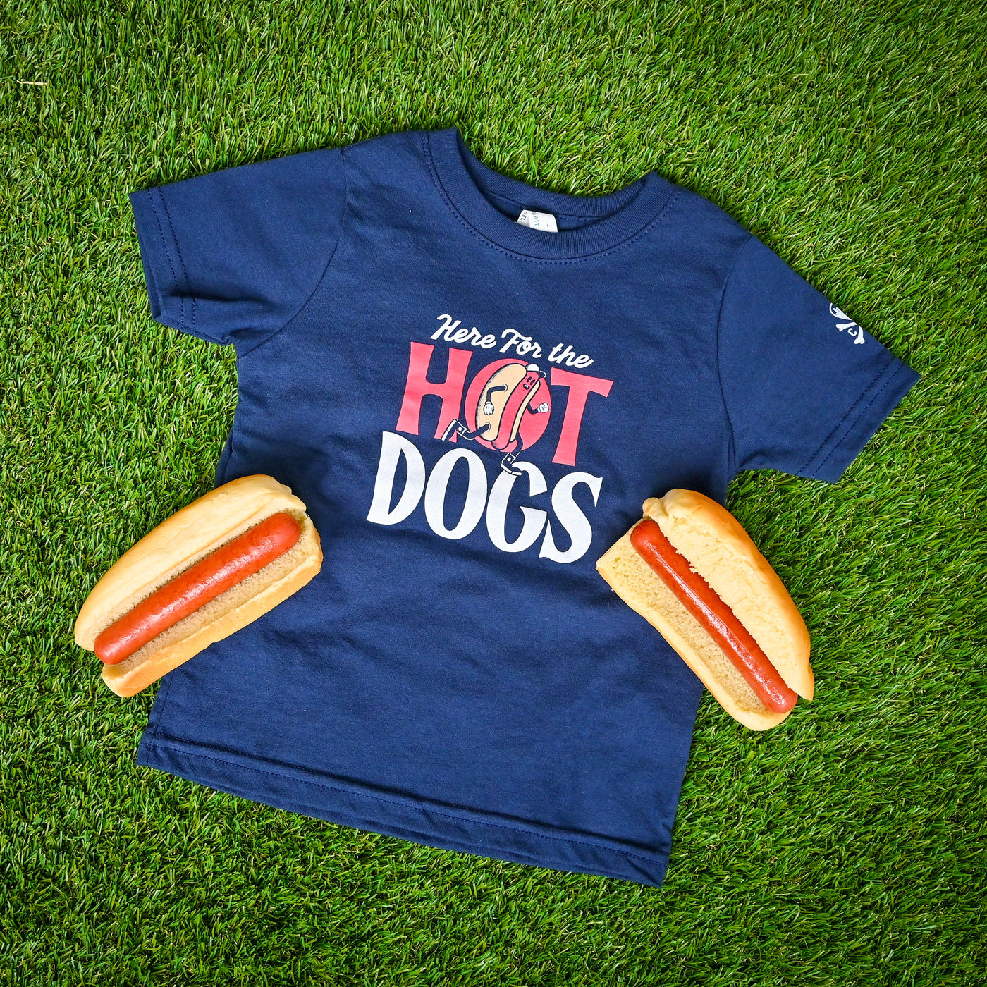 Here for the Hot Dogs - Toddler Crew T-Shirt