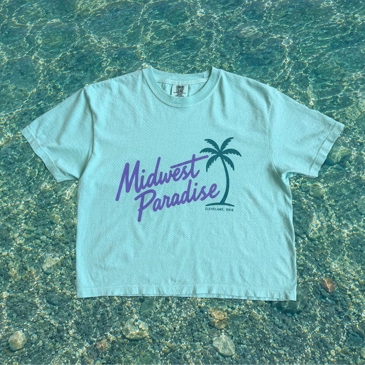 Midwest Paradise Women's Boxy Crop T-Shirt | Vintage Midwest Shirt