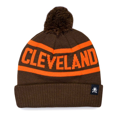 Cleveland Jacquard Pom Beanie - Brown