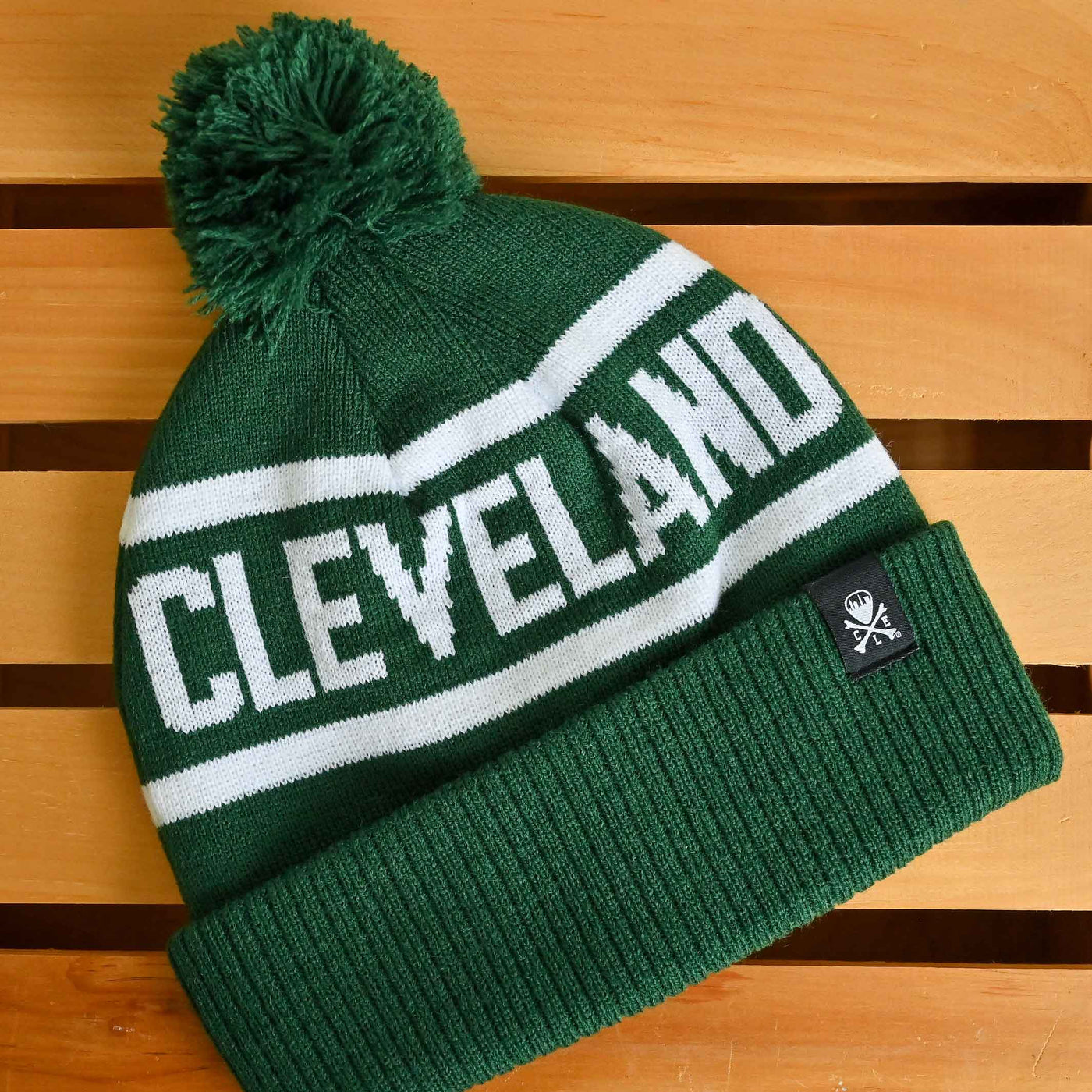 Cleveland Jacquard Pom Beanie - Forest