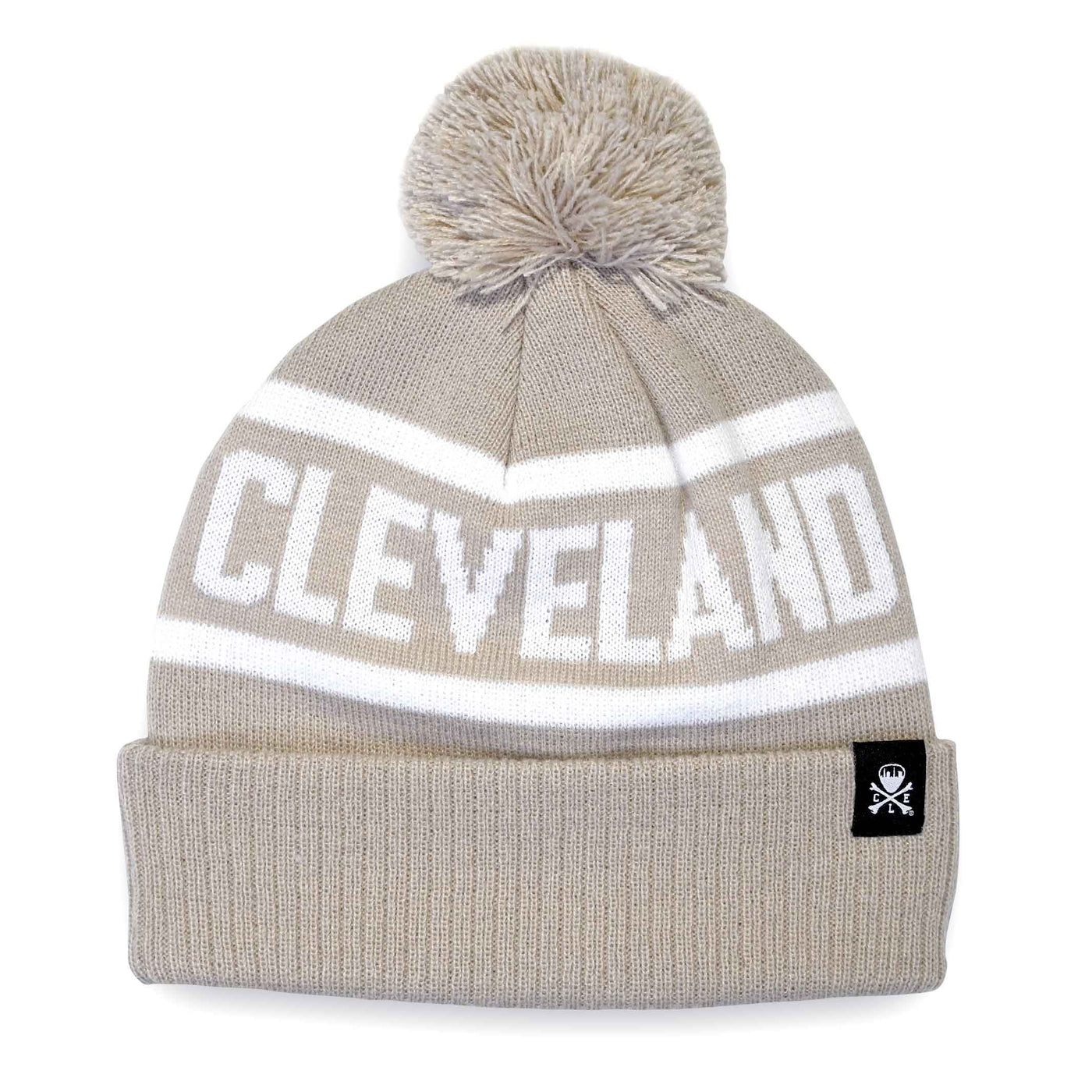 Cleveland Jacquard Pom Beanie - Khaki