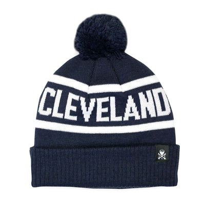 Cleveland Jacquard Pom Beanie - Navy