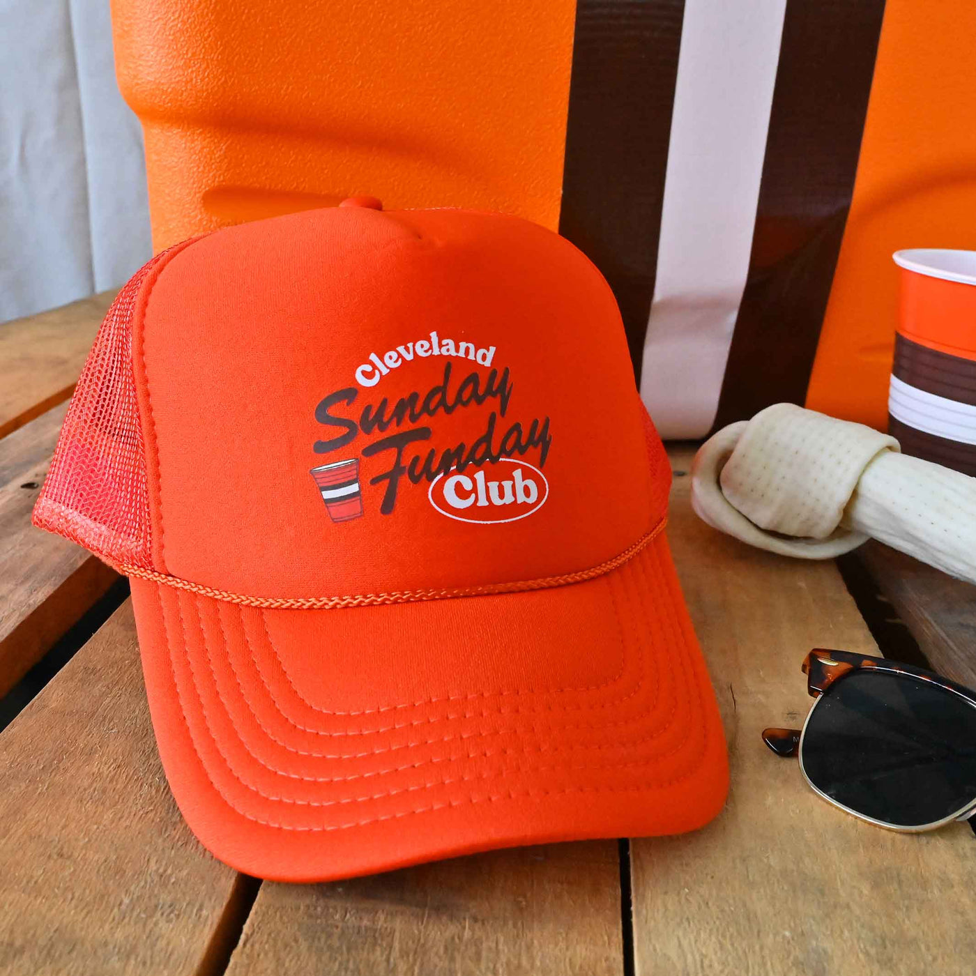 Sunday Funday Trucker Hat - Orange