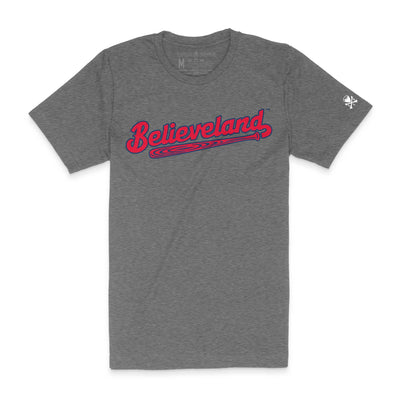 Believeland® Baseball Script - Mens/Unisex Crew T-Shirt