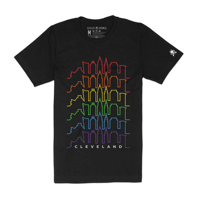 Rainbow Cleveland Skyline - Unisex Crew T-Shirt