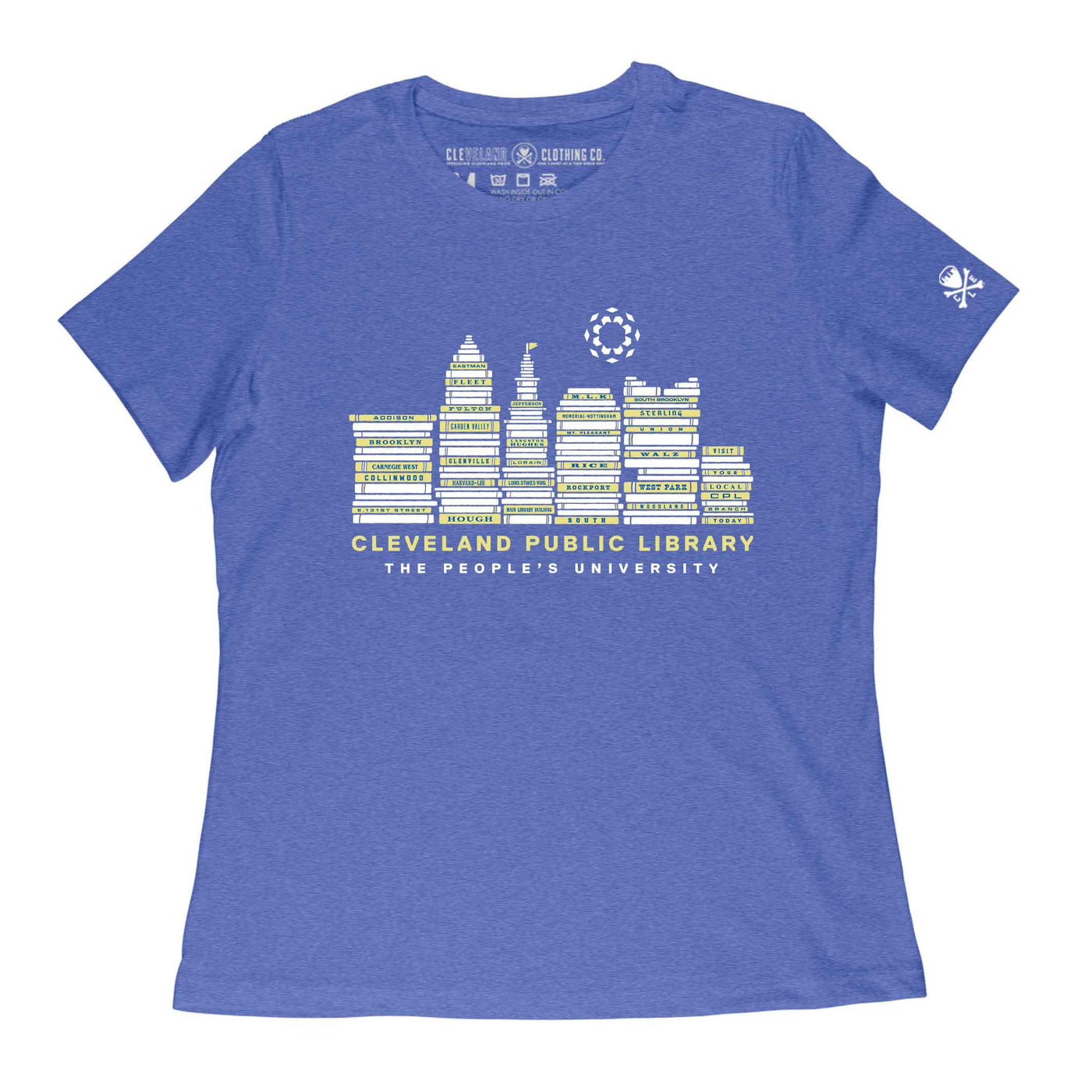Cleveland Public Library Skyline - Womens Relaxed Fit Crew