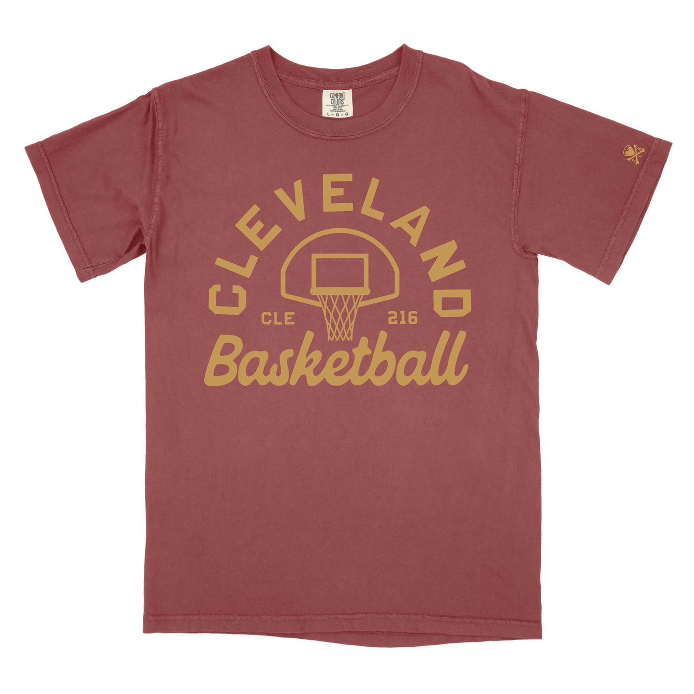Cleveland Basketball Hoop Script - Mens/Unisex Crew T-shirt