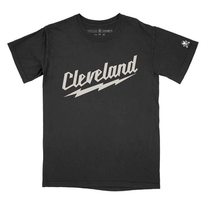 Cleveland Rock Script Lightning Bolt - Mens/Unisex Crew T-shirt