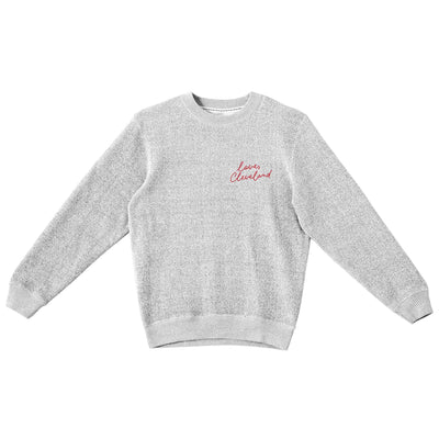 Love, Cleveland (Embroidered) - Unisex Textured Crewneck Sweatshirt