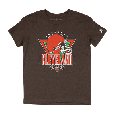 Cleveland Football Helmet Throwback - Youth Crew T-Shirt