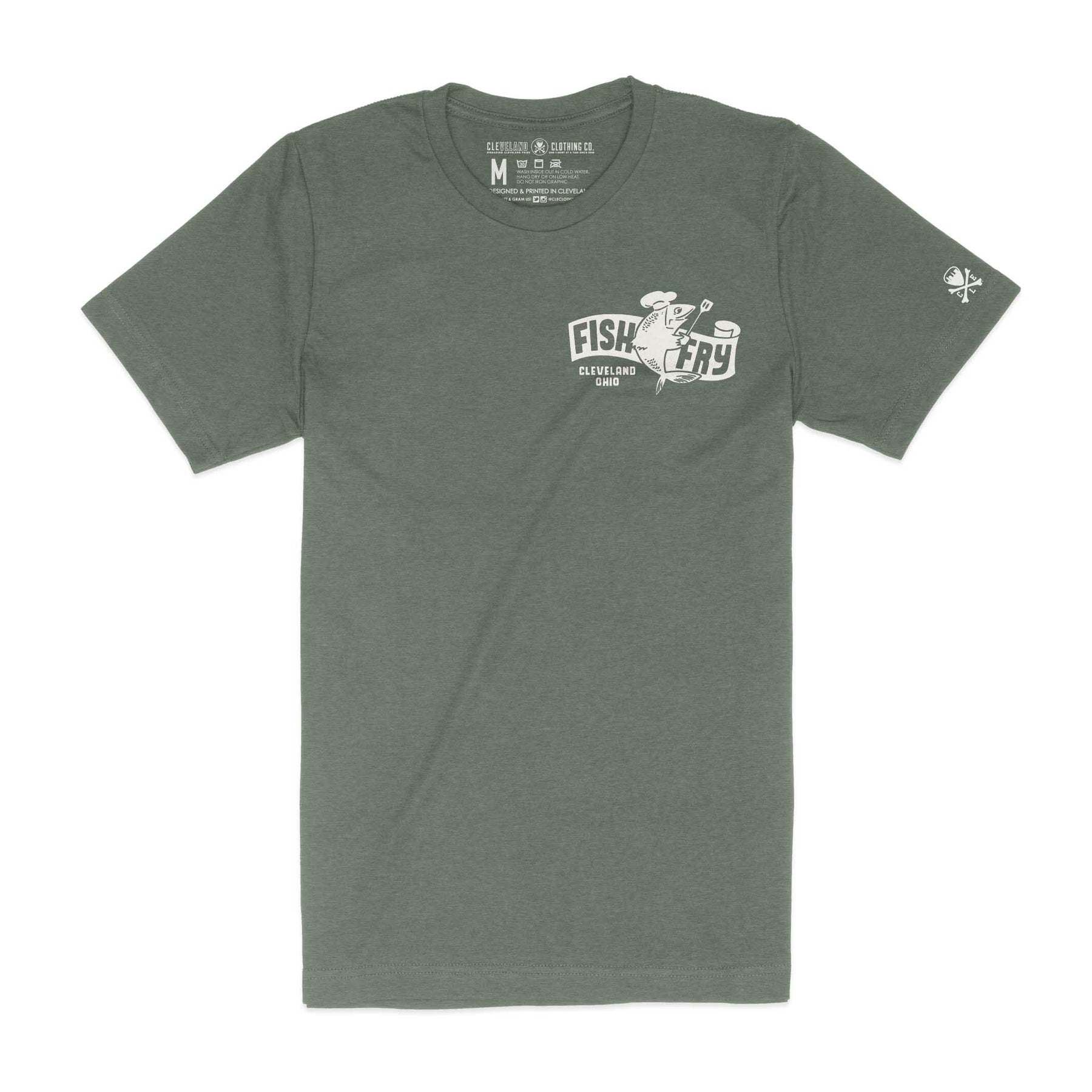 Cleveland Fish Fry Menu - unisex Crew T-Shirt Pine / S