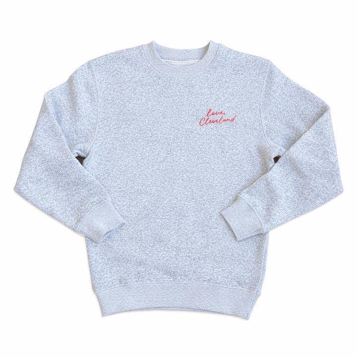 Love, Cleveland (Embroidered) - Unisex Textured Crewneck Sweatshirt