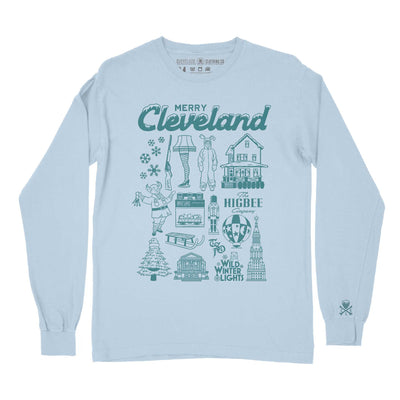 Merry Cleveland Collage - Unisex Long Sleeve Crew T-Shirt