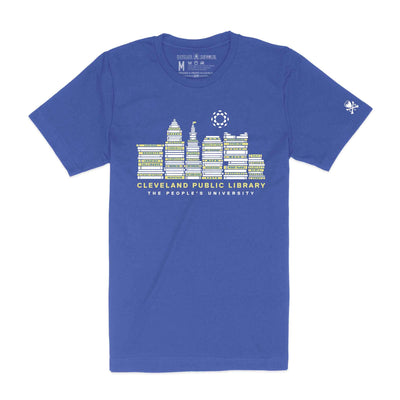 Cleveland Public Library Skyline - Mens/Unisex Crew T-Shirt