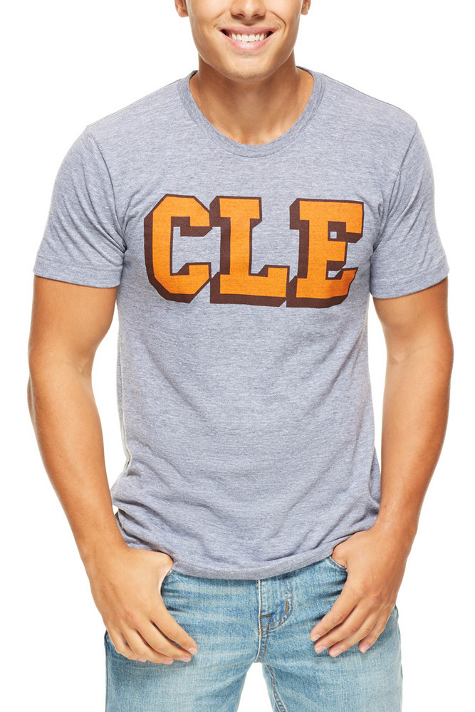 CLE College - Brown/Orange - Mens/Unisex Crew T-Shirt