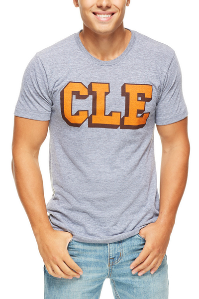 CLE College - Brown/Orange - Mens/Unisex Crew T-Shirt