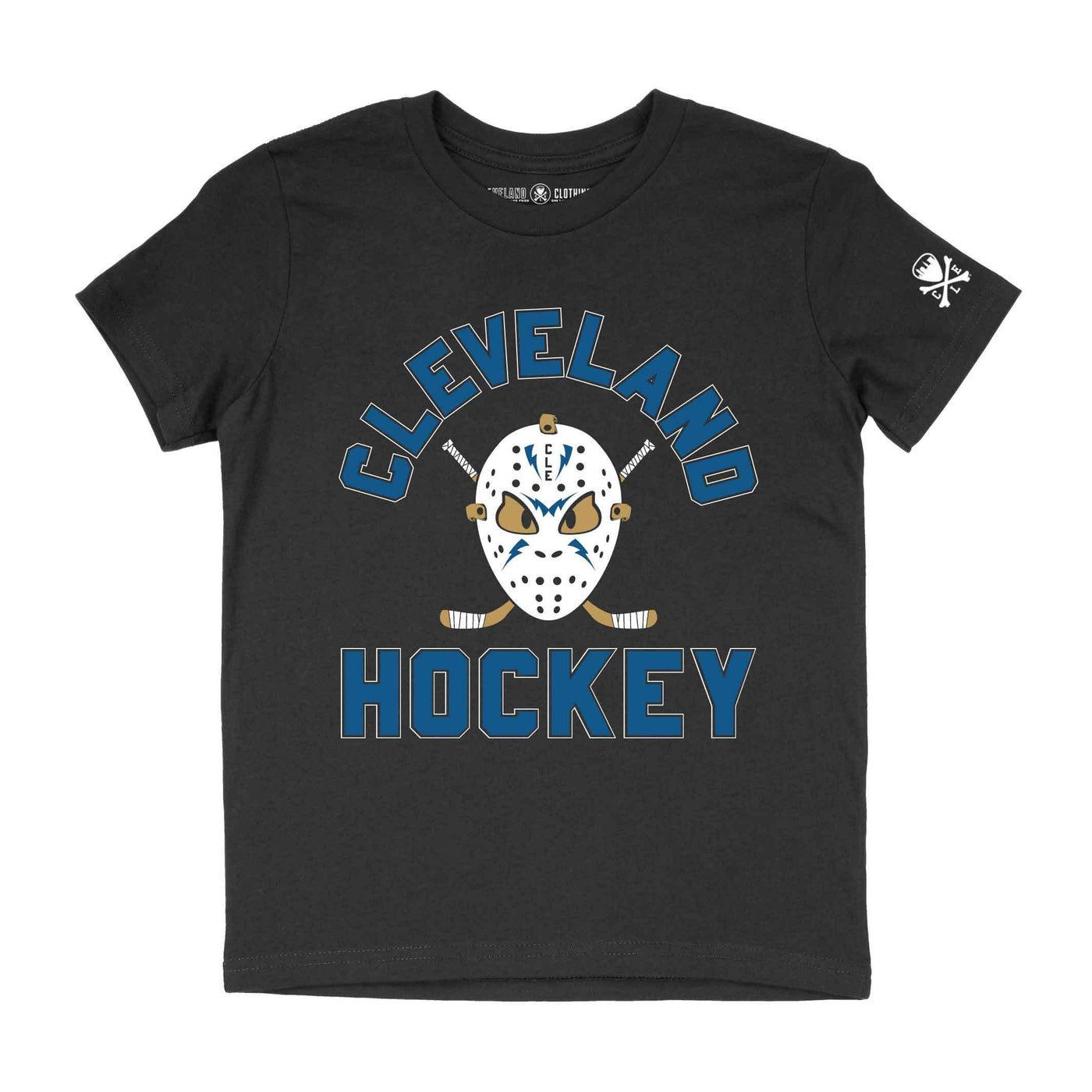 Cleveland Hockey Mask - Youth Crew T-Shirt (PRE-SALE - SHIPS 2/5)