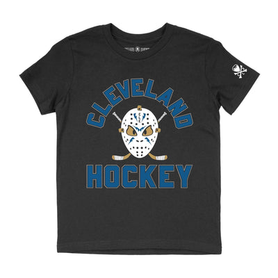 Cleveland Hockey Mask - Youth Crew T-Shirt (PRE-SALE - SHIPS 2/5)