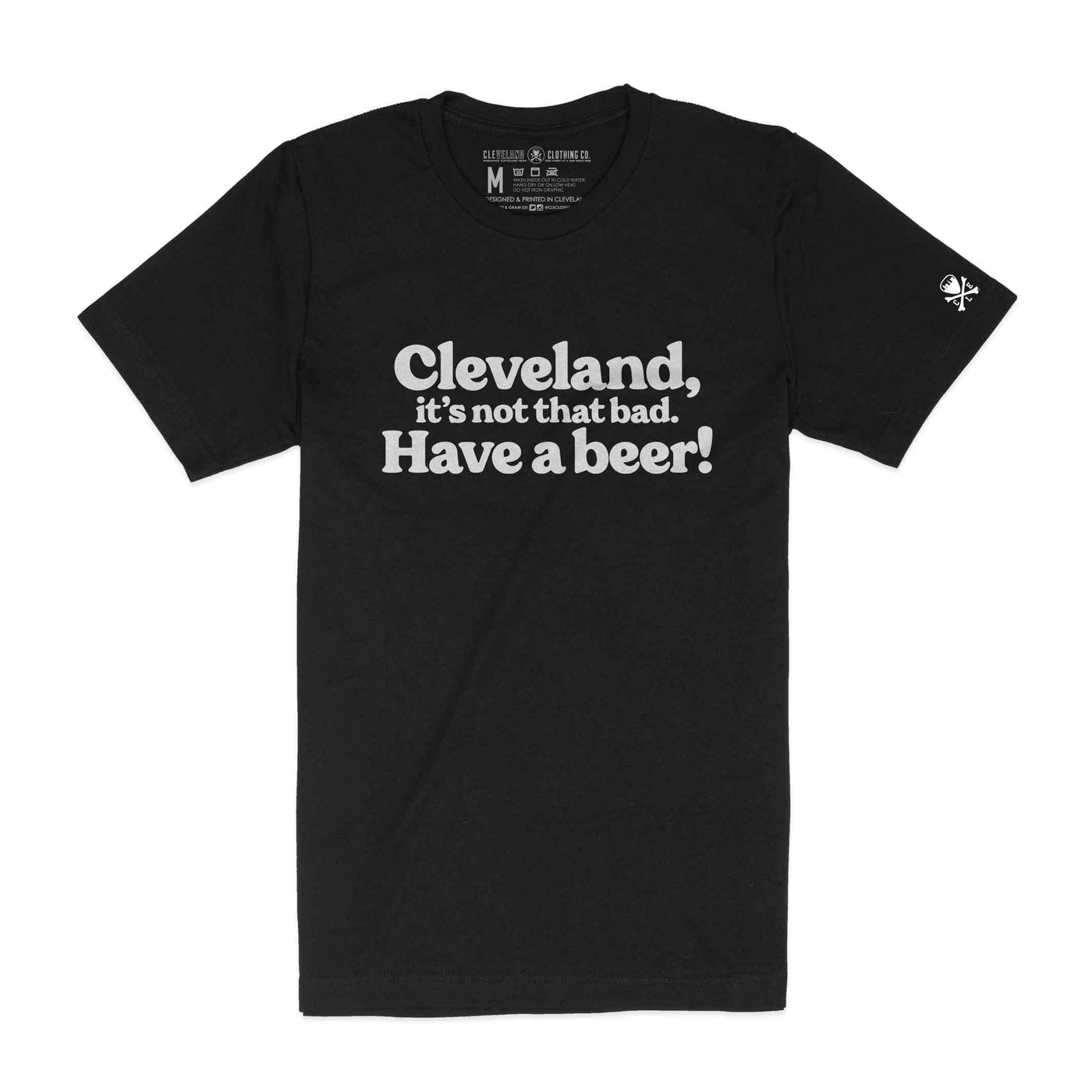 Cleveland, Its Not That Bad. Have a Beer! - Black Heather - Unisex Crew T-Shirt (PRE-ORDER SHIPS 3/7)