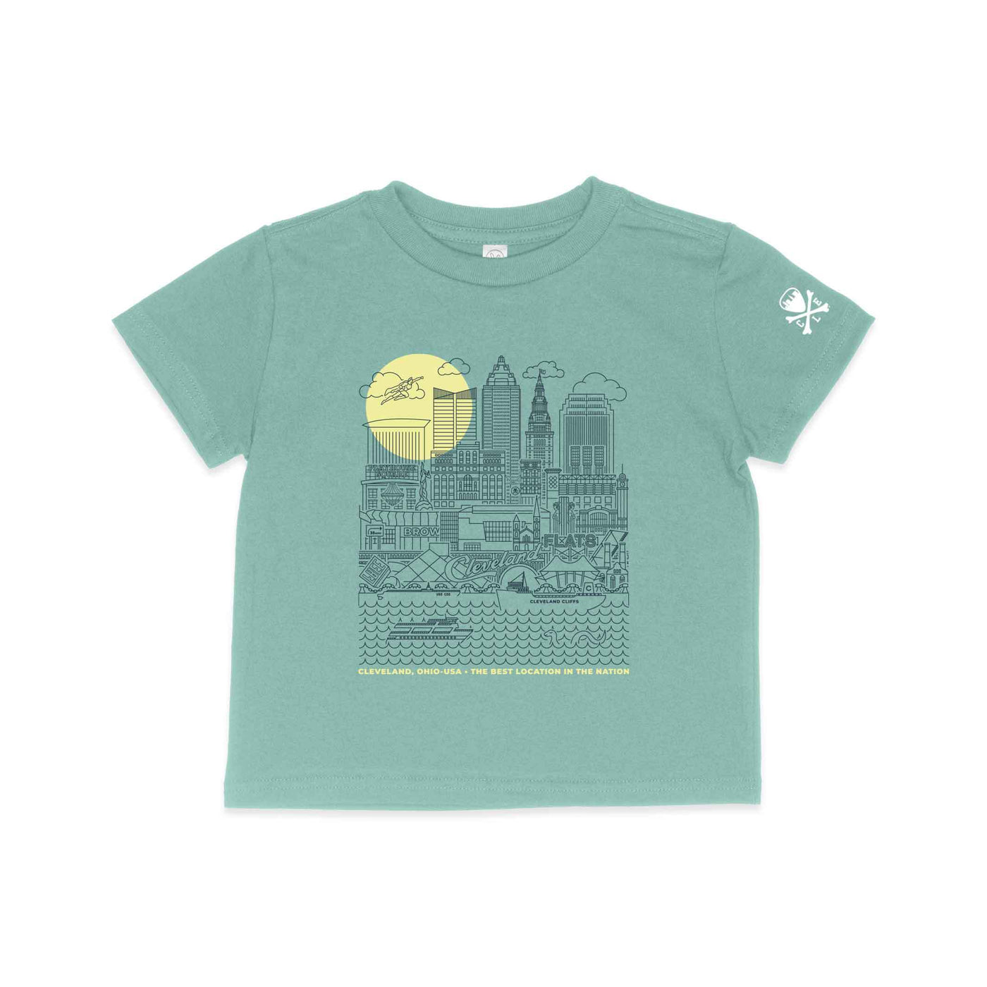 Cleveland Skyline Icons - Toddler Crew T-shirt