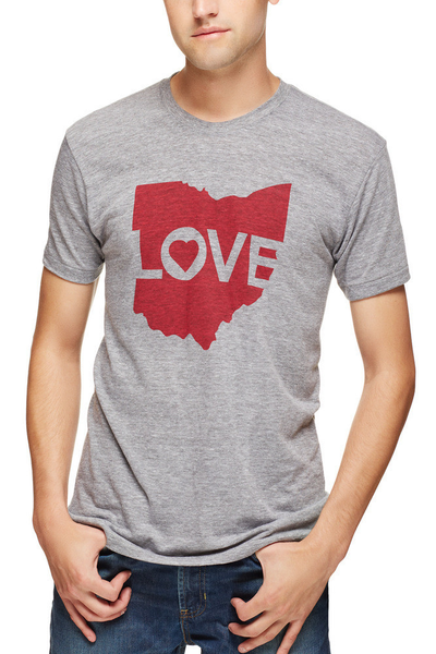 Ohio Love Logo - Mens/Unisex Crew T-Shirt