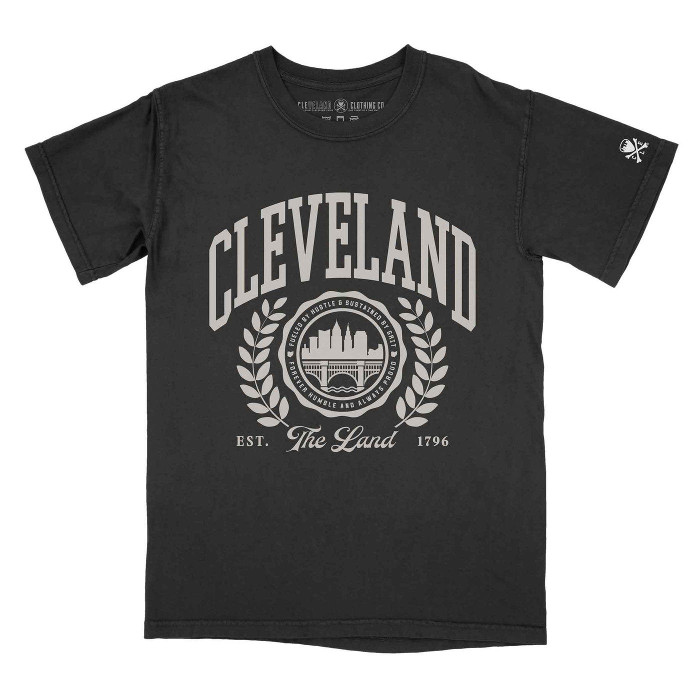 Cleveland Collegiate Seal - Mens/Unisex Crew T-shirt - Black