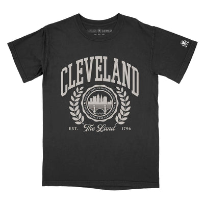 Cleveland Collegiate Seal - Mens/Unisex Crew T-shirt - Black