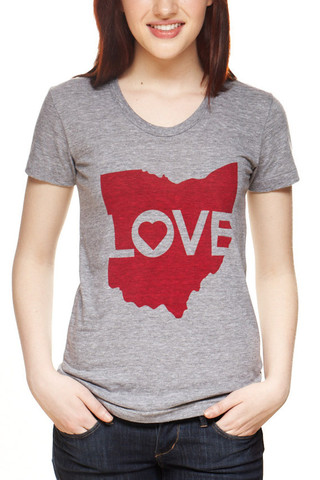 Ohio Love Logo - Womens Crew T-Shirt