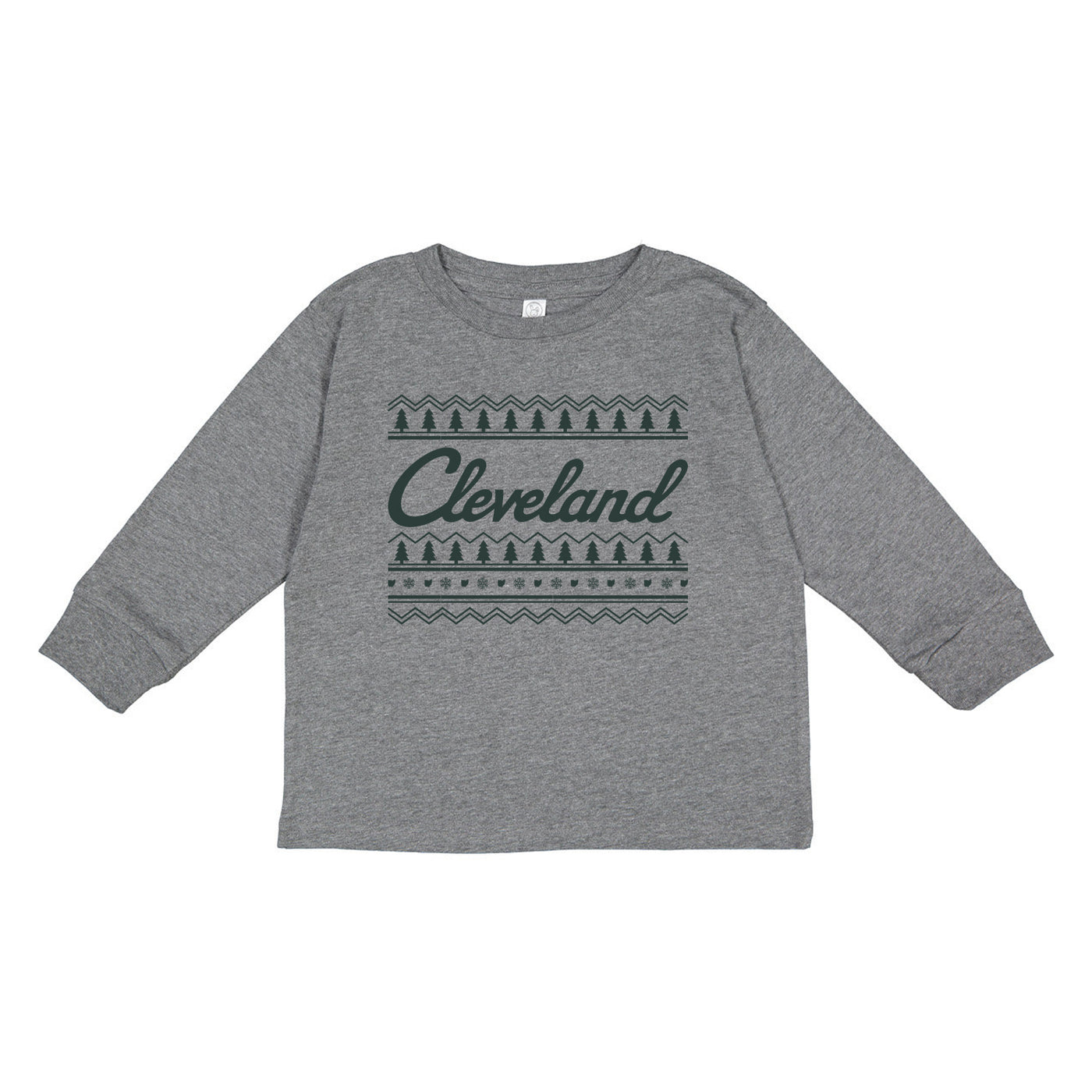 Cleveland Holiday Sweater - Toddler Long Sleeve Crew T-Shirt