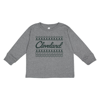 Cleveland Holiday Sweater - Toddler Long Sleeve Crew T-Shirt