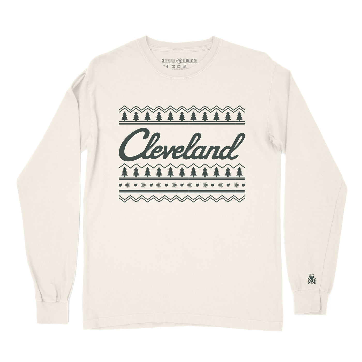 Cleveland Holiday Sweater - Unisex Crew Long Sleeve T-Shirt