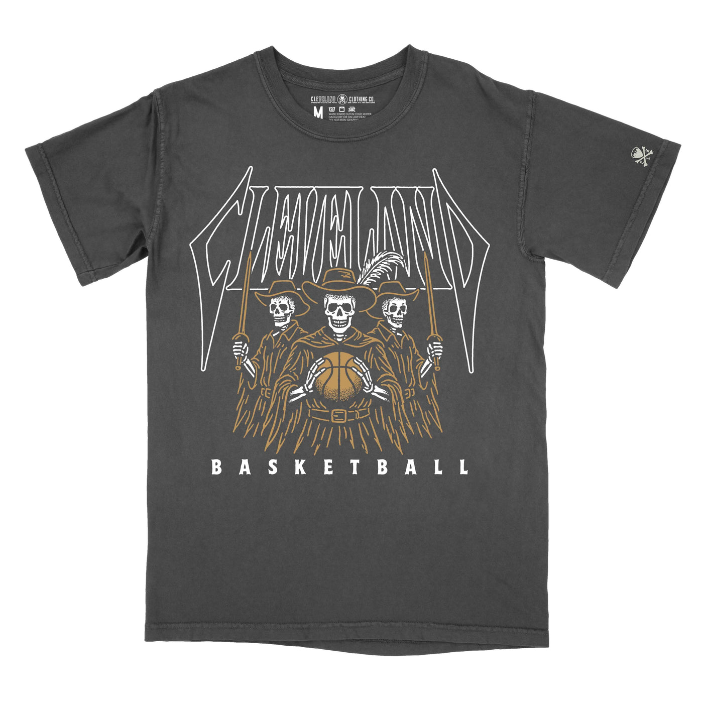 Cleveland Basketball Skeletons - Mens/Unisex Crew T-Shirt